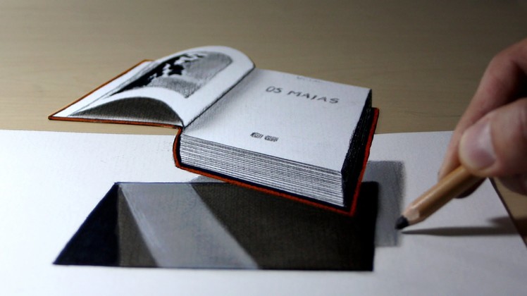 3D Trick Art on Paper, Book out of hole