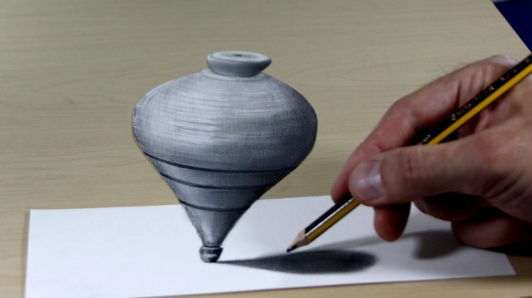 3D Trick Art on Paper, Wooden tops