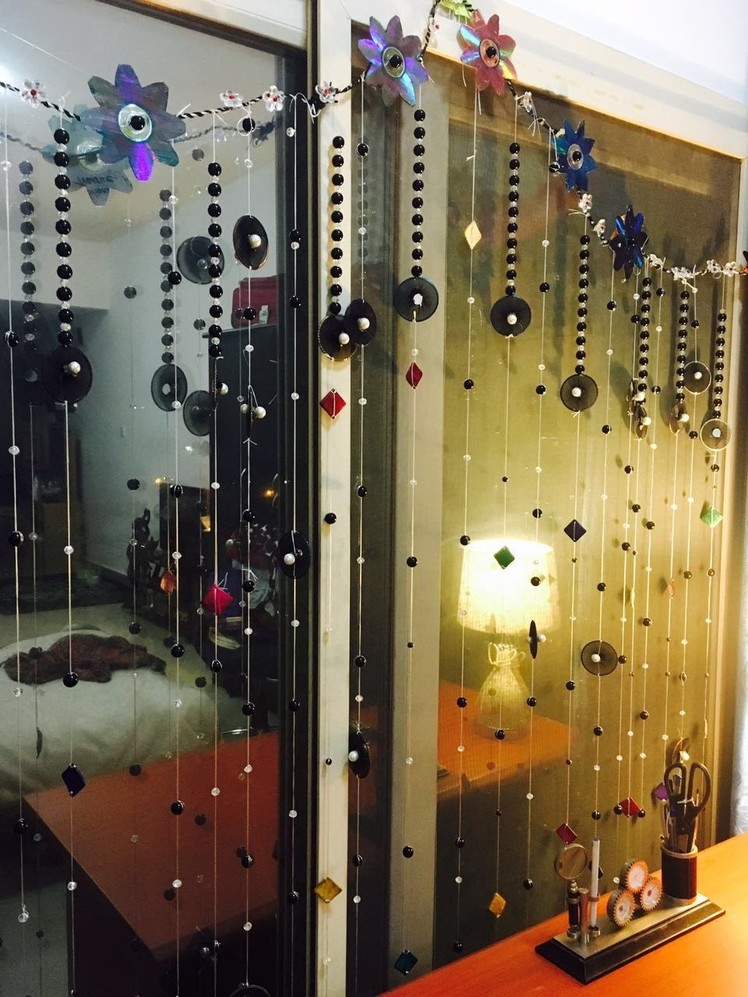 DIY curtain with beads