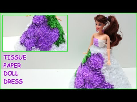 DIY Doll Dress "Grapes" with Tissue Paper- Doll Dress Fun