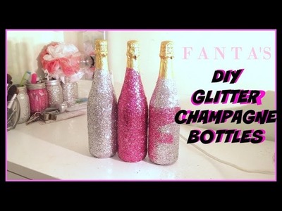 DIY Glitter Champagne Bottle