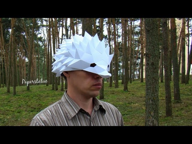 DIY Hedgehog paper mask papercraft