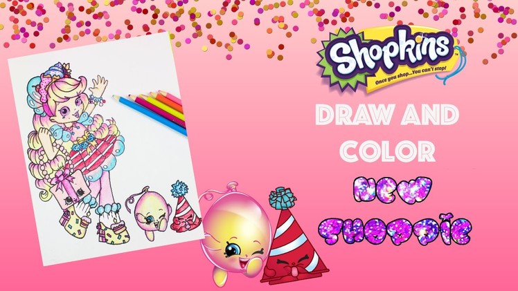 DIY New Party themed Shoppie Doll Drawing Speed Drawing and Color
