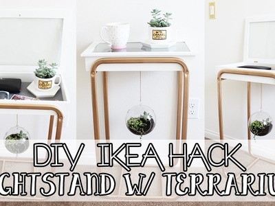 DIY Room Decor - Nightstand with Hanging Glass Terrarium | IKEA HACK