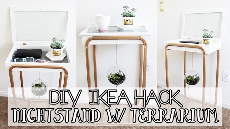 DIY Room Decor - Nightstand with Hanging Glass Terrarium | IKEA HACK