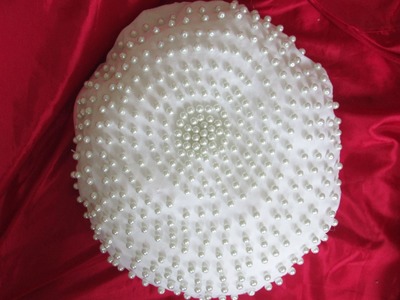 DIY Round pearl cushion.Wedding cushion,white