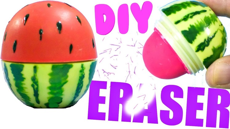 DIY WATERMELON ERASER | EASY Back to School Supplies 2016