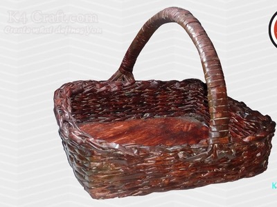 DIY: Weaving basket with recycled Newspaper - Handmade Basket for Diwali Pooja Special -Part #3