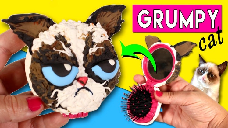 GRUMPY CAT mirror and hairbrush * DIY Grumpy CAT