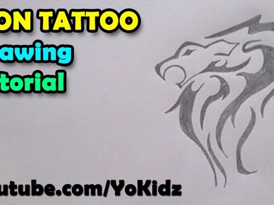 How to draw tattoos | Lion Tattoo on paper