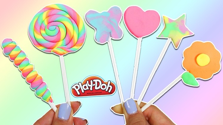 How to Make Beautiful Pastel Rainbow Popsicles | DIY Fun & Easy Rainbow Swirl Play Dough Candy!
