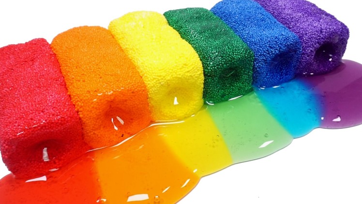 How To Make Colors Foam Clay Slime DIY Rainbow Colors Learn Colors