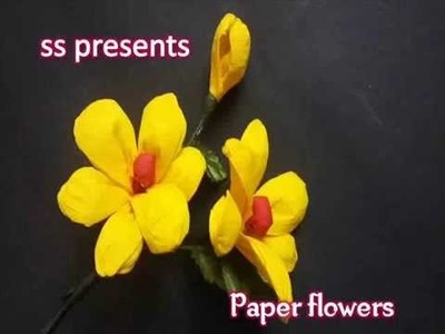 How to Make Crepe Paper Flowers - Flower Making of Crepe Paper - Paper Flower Tutorial