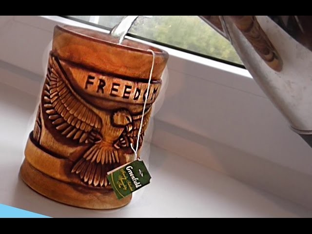 Wood carving  | Carved cup with an eagle | handmade gift art | DIY