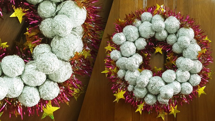 Aluminium Foil Balls Christmas Wreath