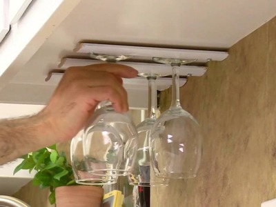 Build Your Own DIY Wine Glass Rack for Kitchen Cabinets
