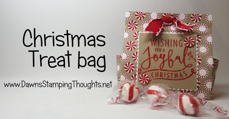 Christmas Treat Bag  using Candy Cane Lane designer paper from Stampin' Up !