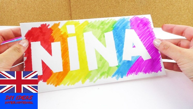 Cool Nametag in Rainbow colors | Decoration idea for your room