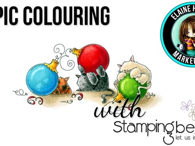 Copic Colouring Stamping Bella Meowy Christmas stamp