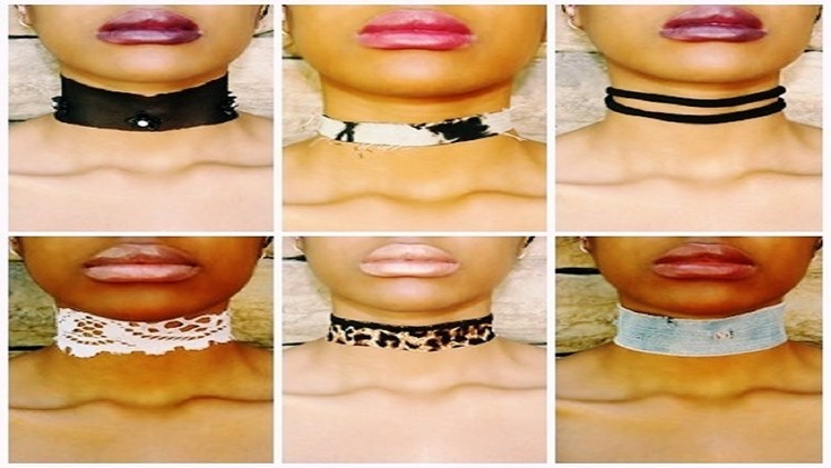 DIY || 6 Choker Necklaces || Easy & Cheap Part 1