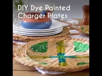 DIY Dye Painted Woven Charger Plates