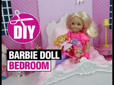 DIY How to Make Barbie Doll Bedroom for Chelsea #barbiedolls #dollcraft