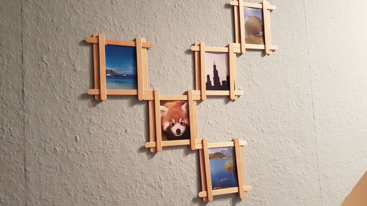 DIY: Popsicle Stick Multi Photo Frame