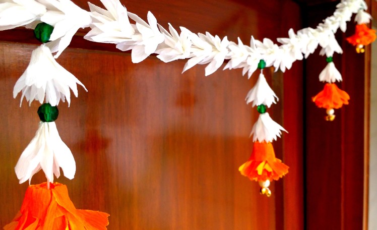 DIY Realistic Paper Flowers Mogra & Marigold Bandhanwar. Toran