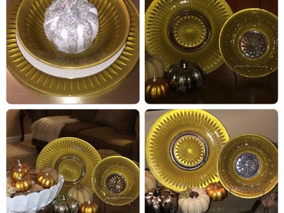 Dollar Tree DIY (Z Gallerie Tablescape Inspired Gold Plates & Bowls)