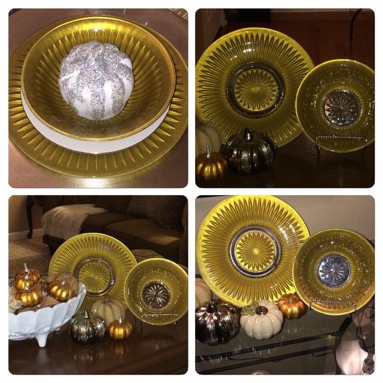 Dollar Tree DIY (Z Gallerie Tablescape Inspired Gold Plates & Bowls)