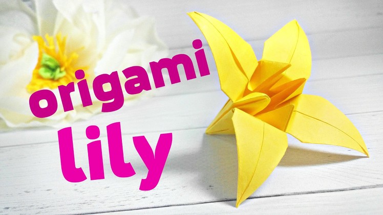 Easy modular origami lily for children.kids. Origami lily flower(folding instructions)for beginners