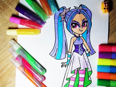 Equestria Girls My Little Pony :MLP: Arts for kids : Rainbow Rocks! How to color Aria Blaze!