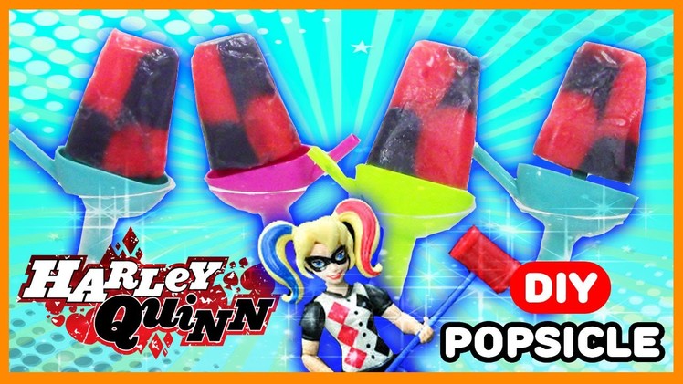 Harley Quinn DIY Popsicle Ice Cream Bar | DC Comics Vanilla Pudding MyToyVillage