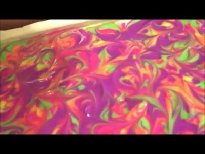 Making and Cutting a Big Batch of Rainbow Sherbet Cold Process Soap