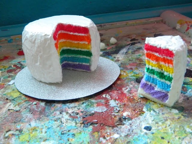 Mini rainbow cake squishy tutorial