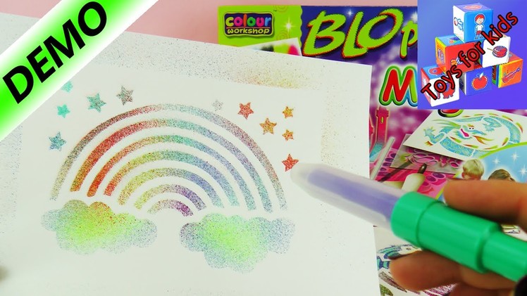 Rainbow & Parrot spraying - Cool Graffiti Paintings with Magic Blo Pens | Demo
