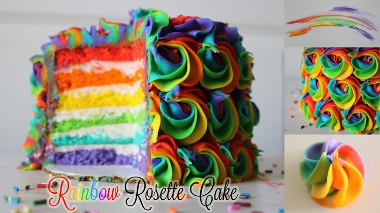 Rainbow Rosette Cake!