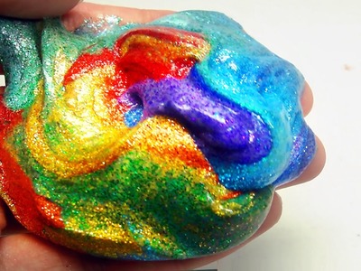 RAINBOW SUPER GLITTER SLIME | MULTICOLOR GALAXY THINKING PUTTY - Elieoops