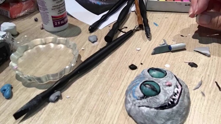 Sculpting Cheshire Cat With Polymer Clay
