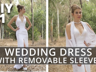 Sewing Wedding Dress with Removable Sleeves. Part 1