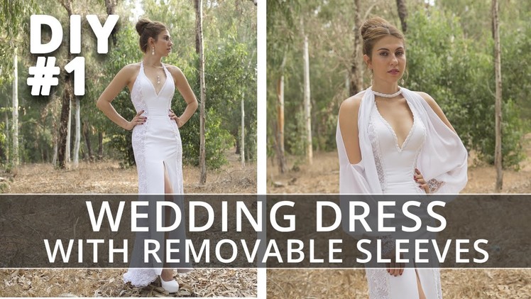 Sewing Wedding Dress with Removable Sleeves. Part 1