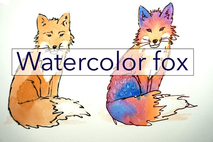 Watercolor Fox Tutorial - Rainbow Fox