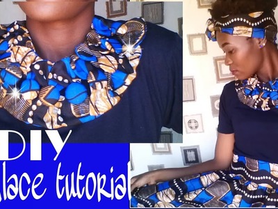 African Print Fabric Bow necklace tutorial
