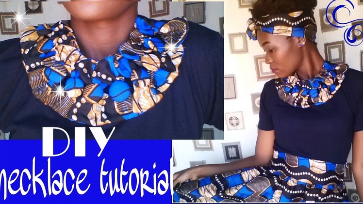 African Print Fabric Bow necklace tutorial