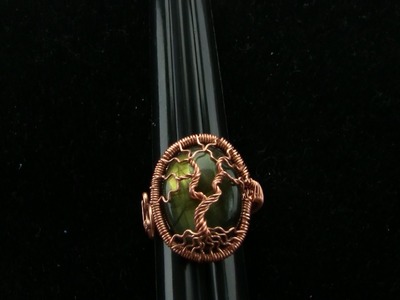 Cabochon Tree of Life Adjustable Ring Wire Wrap Tutorial