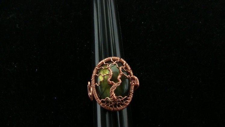 Cabochon Tree of Life Adjustable Ring Wire Wrap Tutorial