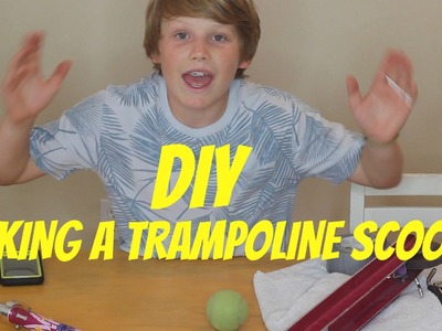 CADEN ATTEMPTS A DIY PROJECT- TRAMPOLINE SCOOTER!