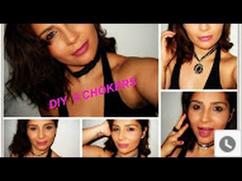 DIY 5 CHOKERS. FAÇA VOCÊ MESMA 5 CHOKERS (GARGANTILHAS)