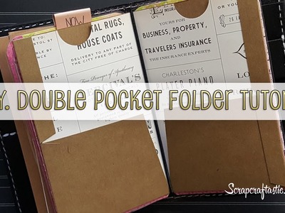 DIY Double Pocket Folder for Pocket Size Midori.Fauxdori Style Traveler's Notebook