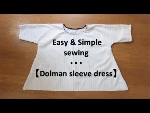 *DIY* Easy way to make 【Dolman Sleeve Dress】
